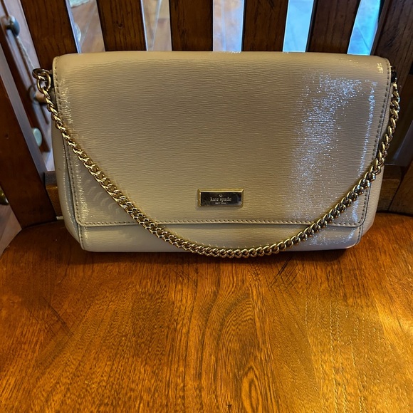 Kate Spade Gray Shoulder Bag Purse Chained Strap - Picture 1 of 13